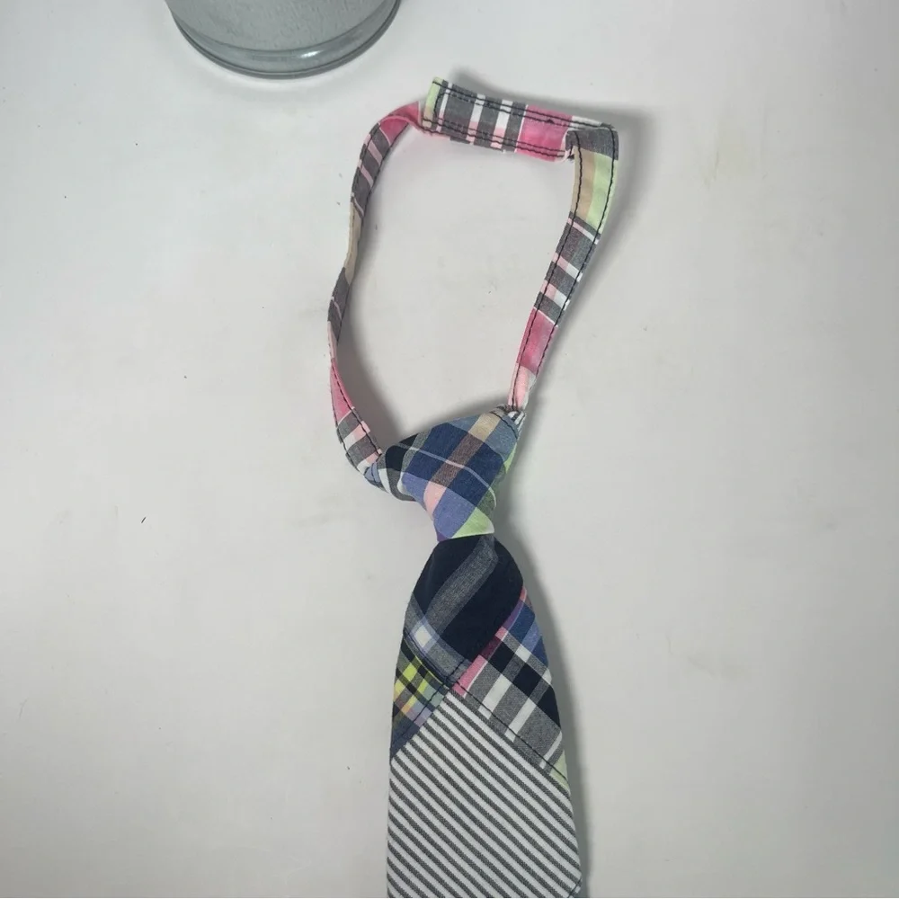Gymboree child’s plaid‎ and seersucker tie Pink & Blue Size 6 & up Easter Pastel